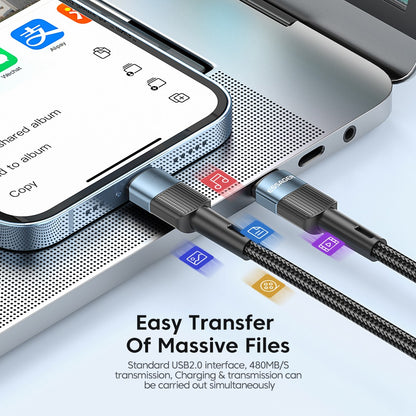 ESSAGER 1m USB C to C Cable 60W PD Fast Charging 480Mbps Fast Data Transmission Cord