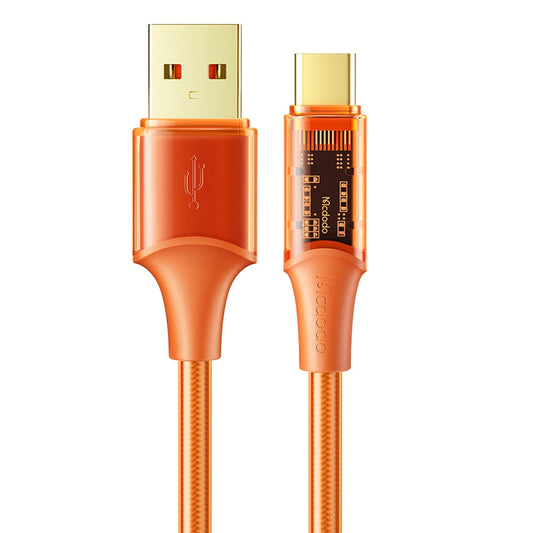 MCDODO CA-209 1.2m Amber Series Transparent USB to Type-C Data Cord 6A Max Charging Cable