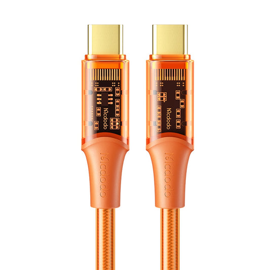 MCDODO CA-211 1.2m Amber Series Transparent Type-C Data Cord PD 100W USB C Charging Cable