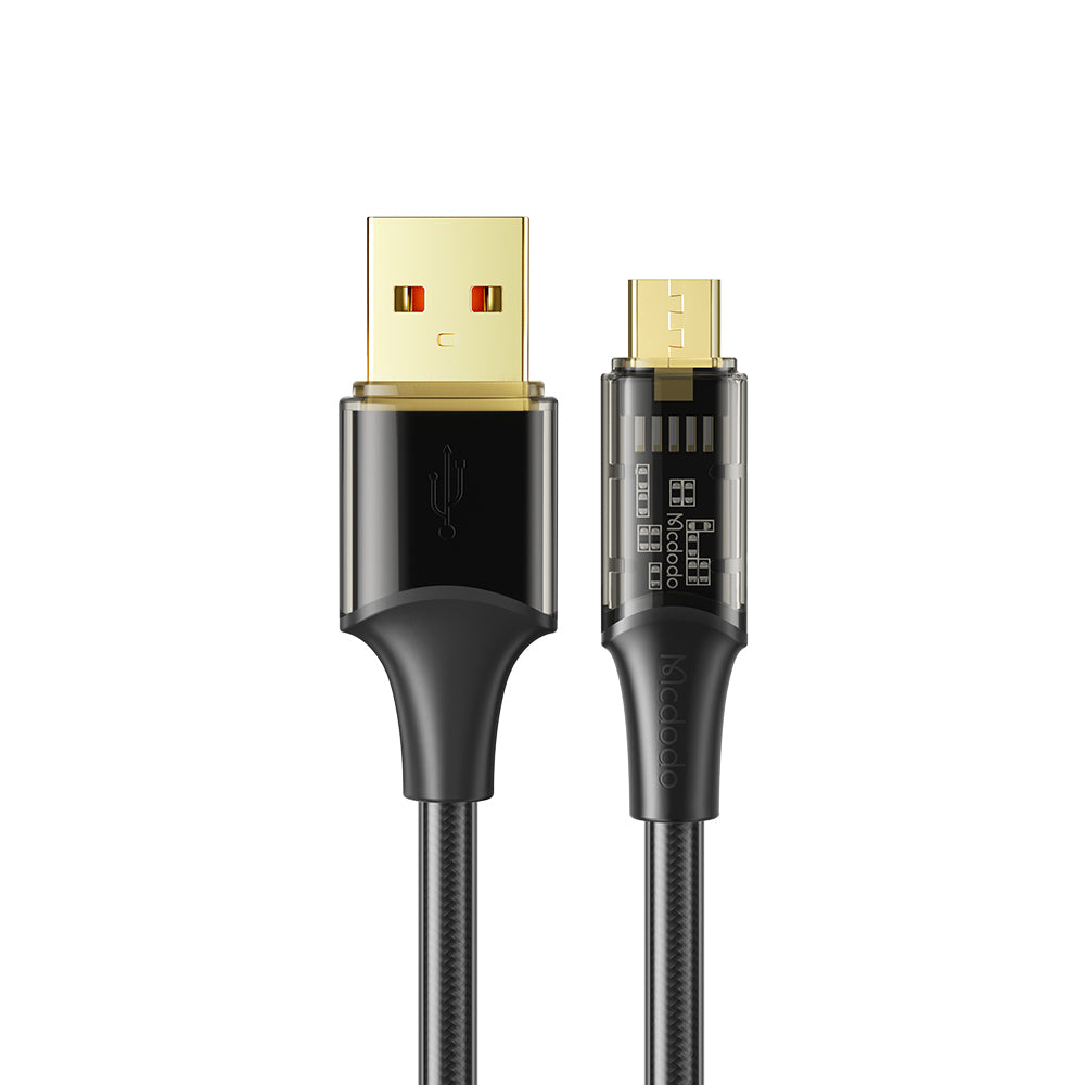 MCDODO CA-210 MDD Amber Series 1.8m 3A Micro USB Transparent Design Data Cable Android Phone Charging Cord