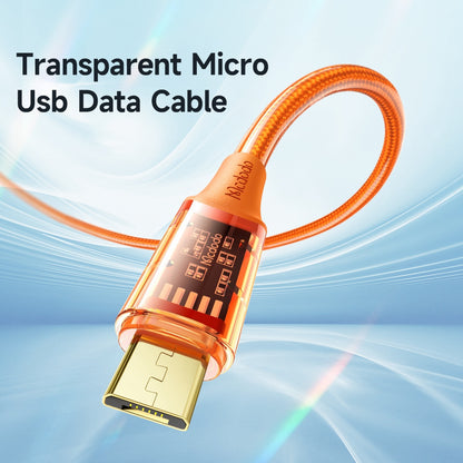 MCDODO CA-210 MDD Amber Series 1.8m 3A Micro USB Transparent Design Data Cable Android Phone Charging Cord