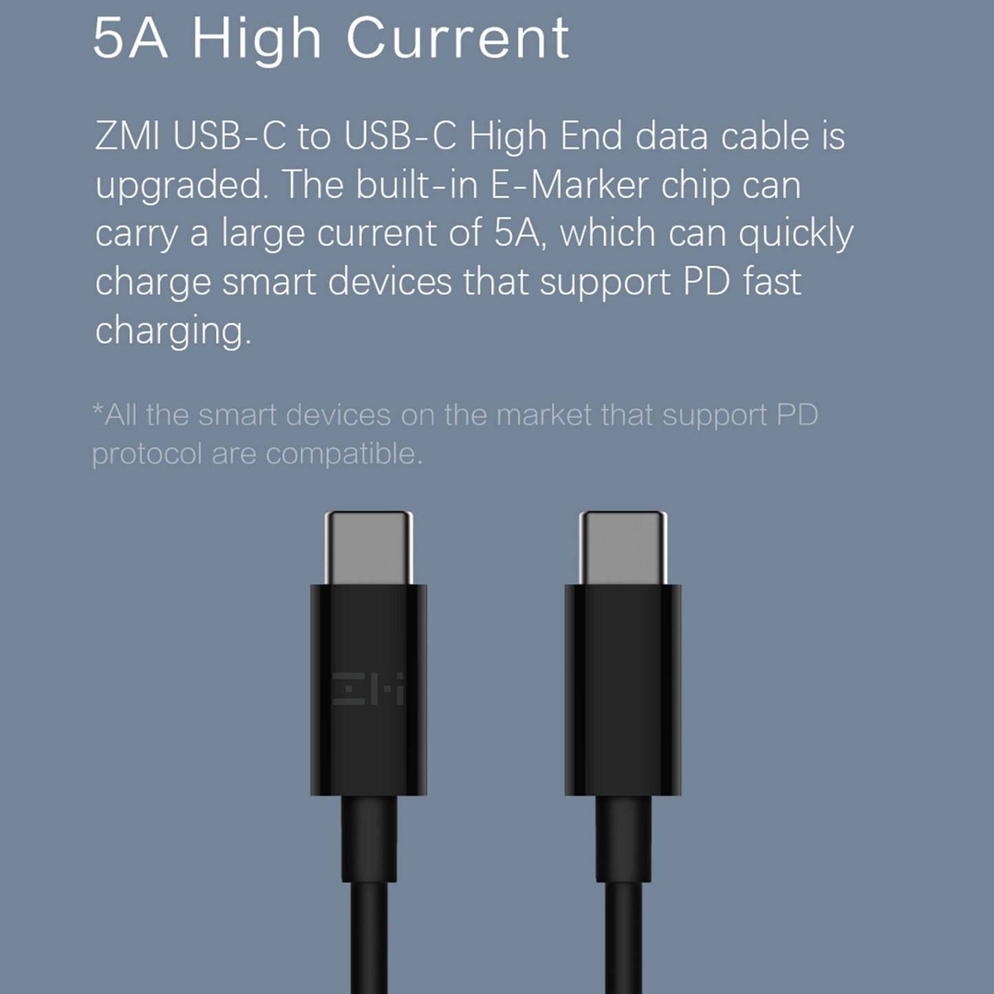 ZMI AL308E 1.5m Data Cable Type-C to Type-C 5A / 100W Fast Charging Wire, High-end Version