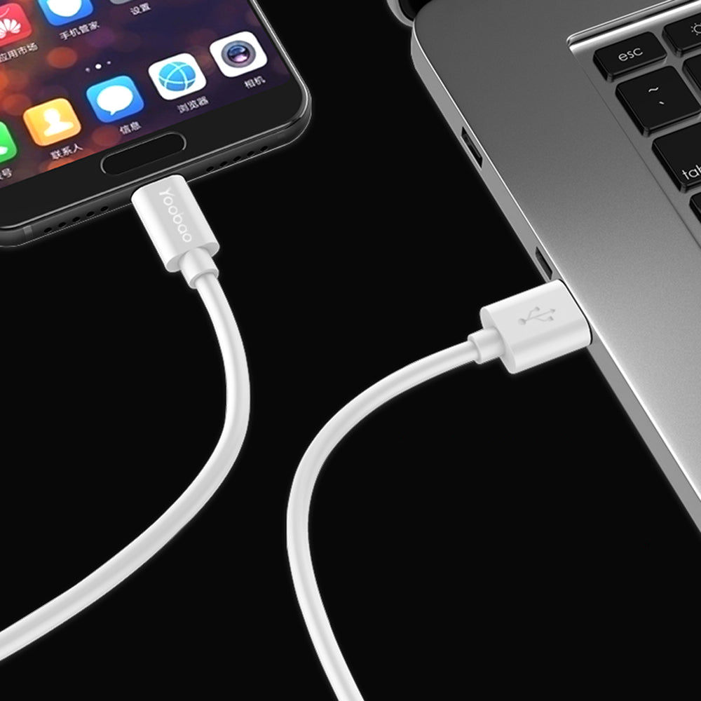 YOOBAO YB-400C 2m 2.4A Fast Charging High Toughness TPE Round Wire USB-A to Type-C Data Cable