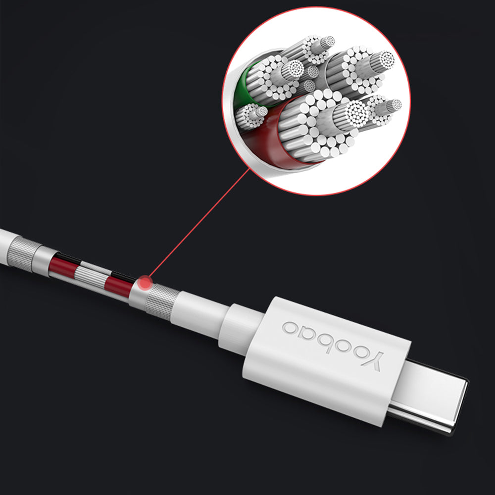 YOOBAO YB-401C 1.2m 5A High Current Fast Charging Data Cable USB-A to Type-C TPE Round Wire