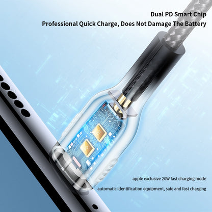 XUNDD 1m PD 20W USB-A to Type-C Braided Cable for Fast Charging and Data Transfer