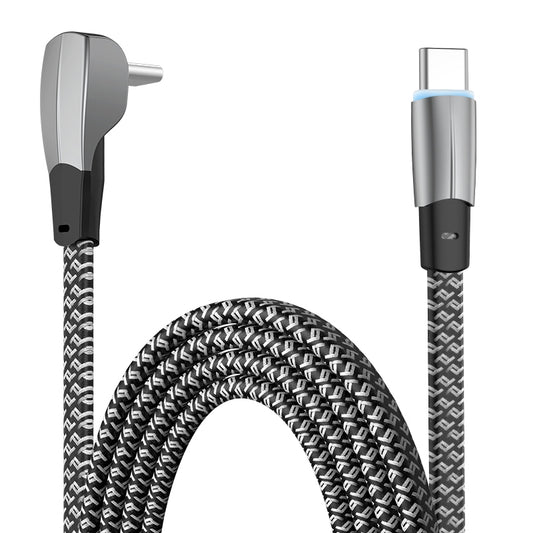 1.2m Elbow Design Dual Type C High-speed 3A Fast Charging Cable 480Mbps Transmission Data Cord