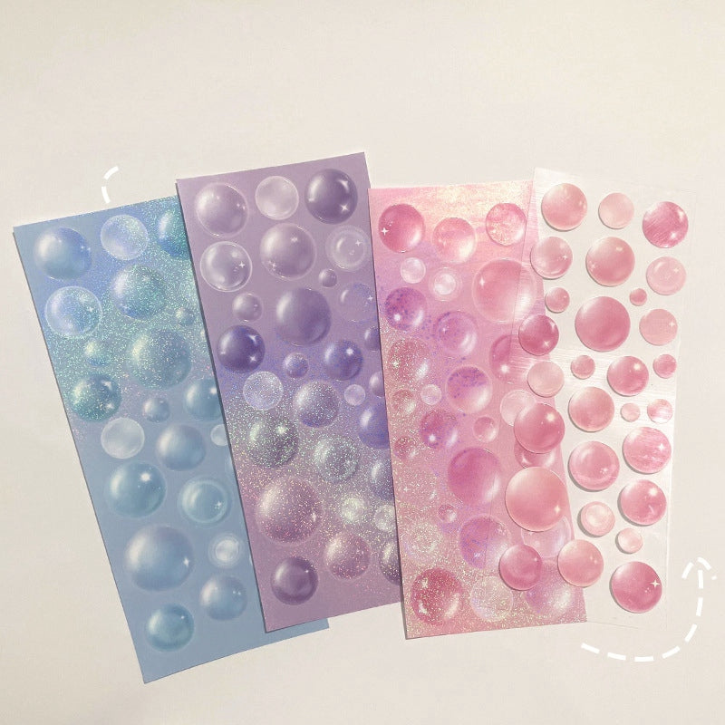 1 Sheet Cute Laser Bubble Decals Stationery Scrapbook Album Cellphone DIY Decorative Sticker