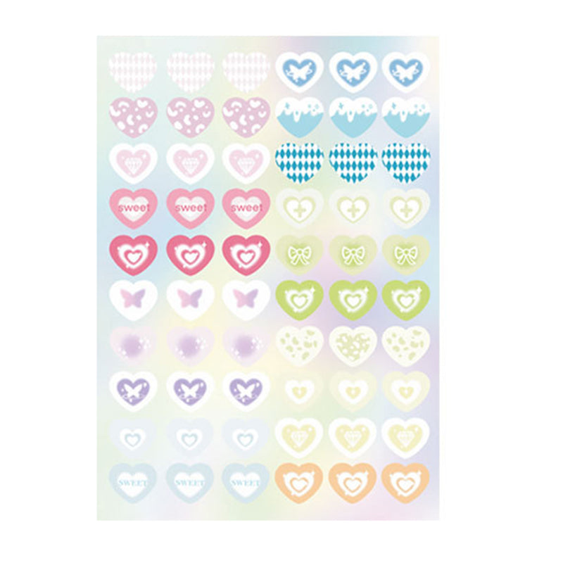 1 Sheet Cute Laser Love Heart DIY Decals Stationery Scrapbook Album Phone Case Decorative Sticker