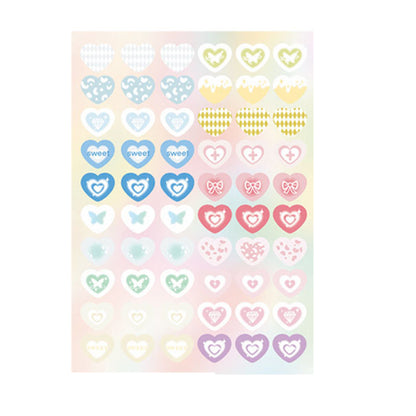 1 Sheet Cute Laser Love Heart DIY Decals Stationery Scrapbook Album Phone Case Decorative Sticker