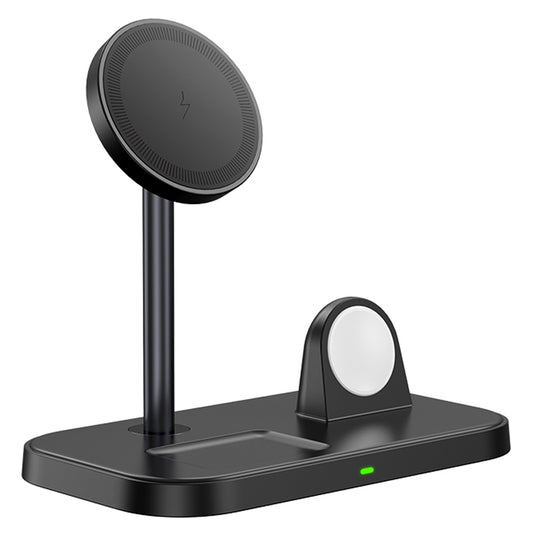 ZHX-WA22 15W Magnetic Wireless Charger Earbuds Smart Watch 3-in-1 Charging Stand for iPhone 12 / 13 / 14 Series Adjustable Charging Station