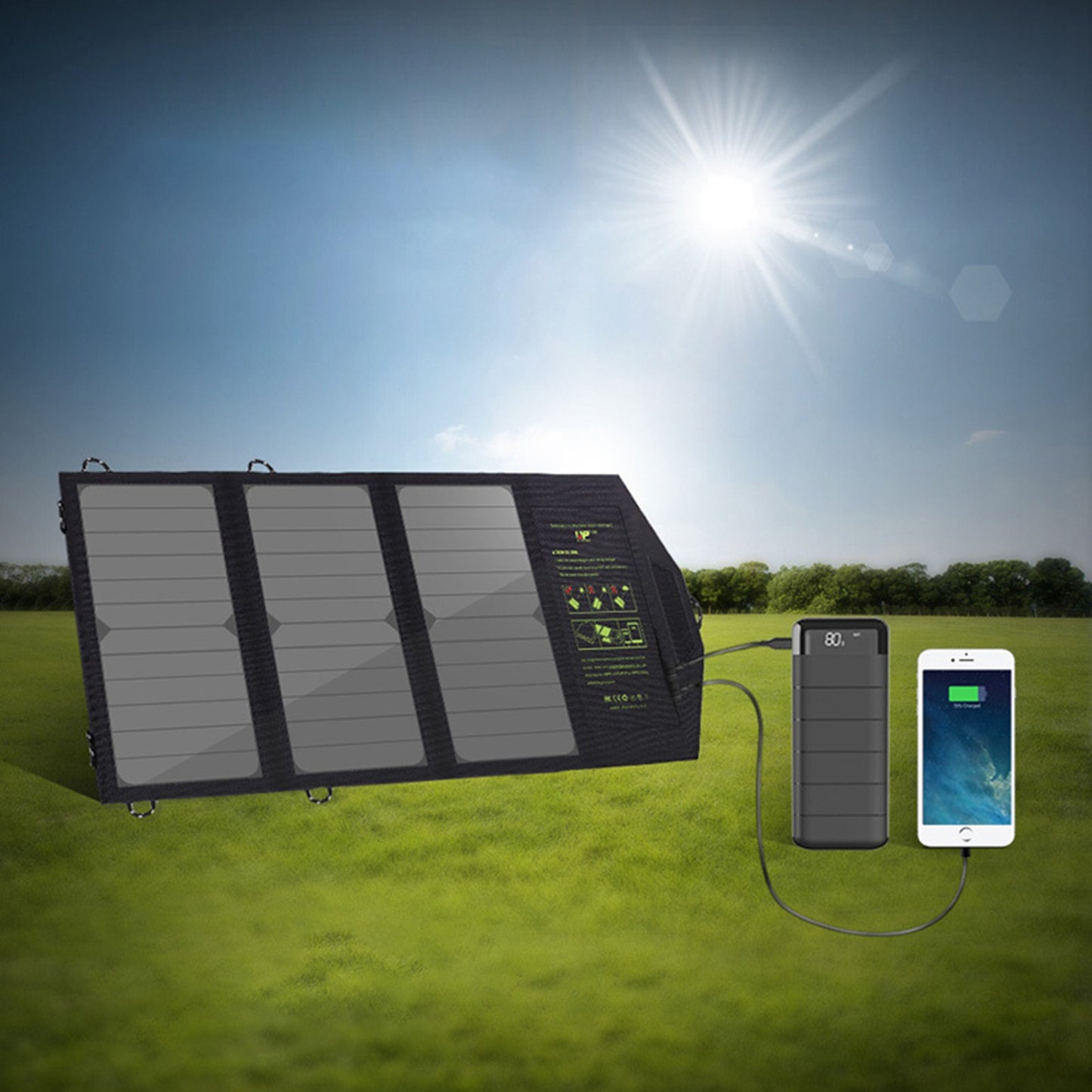 ALLPOWERS AP-SP5V21W Portable Foldable Solar Panel 5V 21W Outdoor Power Generator Dual USB Phone Charger