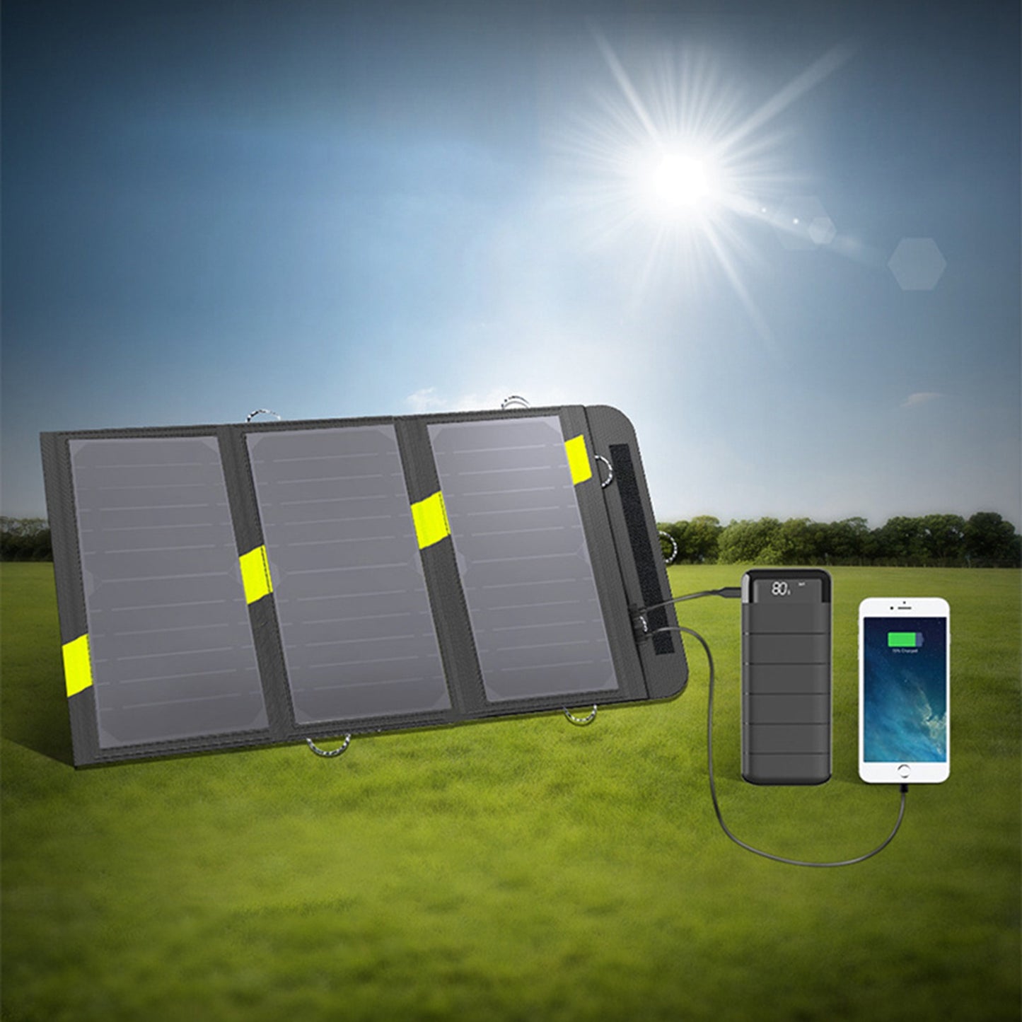 X-DRAGON XD-SP5V20W Portable Foldable Solar Panel Phone Charger 5V 20W Outdoor Dual USB Power Generator