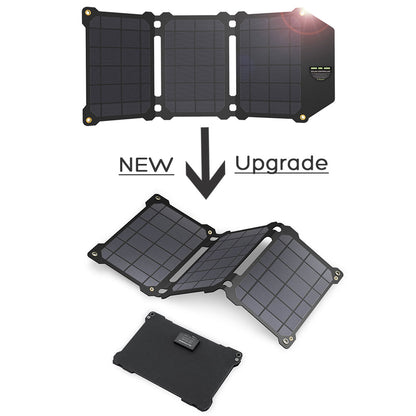 ALLPOWERS AP-ES-004-BLA-NEW 21W Foldable Solar Panel Portable Outdoor Power Generator Dual USB Charger