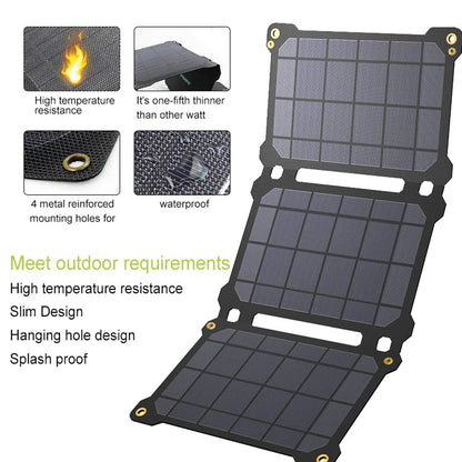 ALLPOWERS AP-ES-004-BLA-NEW 21W Foldable Solar Panel Portable Outdoor Power Generator Dual USB Charger