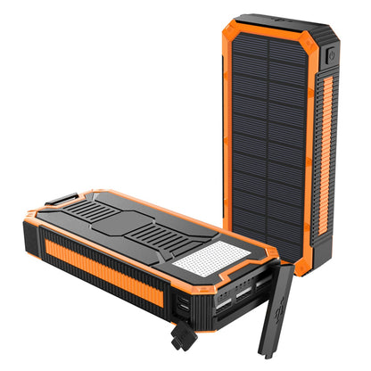 MSL-888K PD18W Bidirectional Fast Charger 20000mAh Outdoor Solar Power Bank Portable Charger External Battery Pack with Flashlight for Camping, Night Riding