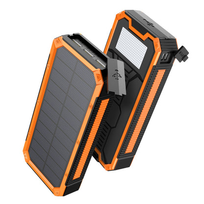 MSL-888K PD18W Bidirectional Fast Charger 20000mAh Outdoor Solar Power Bank Portable Charger External Battery Pack with Flashlight for Camping, Night Riding