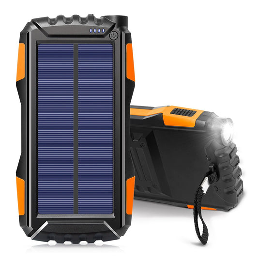 TS-819 Outdoor Solar Power Bank 20000mAh Camping Portable Charger External Battery Pack with LED Flashlight