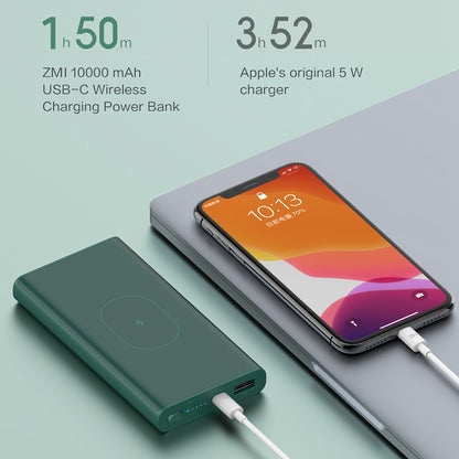 ZMI WPB01 10000mAh Wireless Charger Power Bank with USB-A / Type-C Output for iPhone / Huawei / Xiaomi