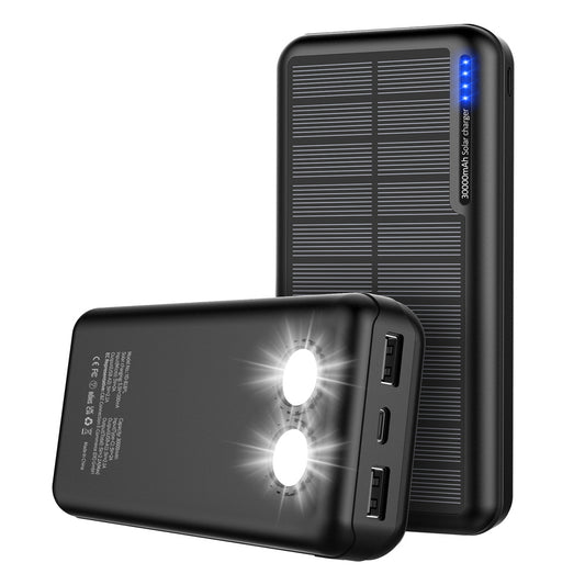 YD-818PL Solar Power Bank 20000mAh External Battery Pack Waterproof Portable Charger with Dual Flashlight for Outdoor Camping Hiking