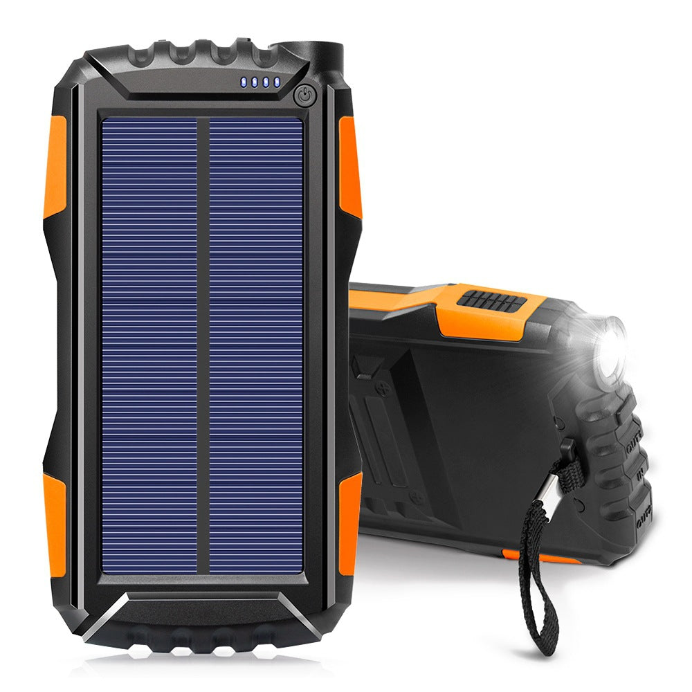 TS-819 Outdoor Waterproof 20000mAh Solar Power Bank Dual USB Phone Charger External Battery with LED Flashlight