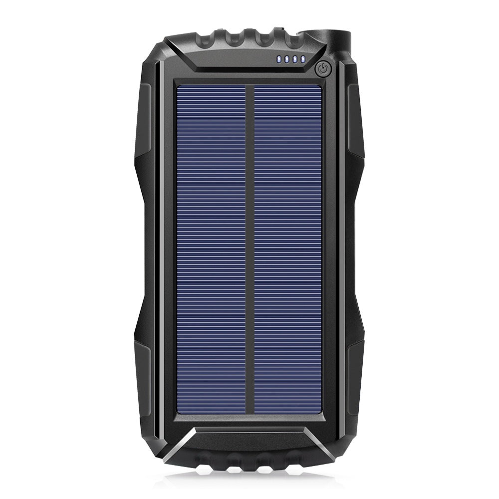 TS-819 Outdoor Waterproof 20000mAh Solar Power Bank Dual USB Phone Charger External Battery with LED Flashlight