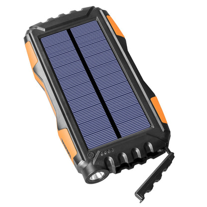 TS-819 Outdoor Waterproof 20000mAh Solar Power Bank Dual USB Phone Charger External Battery with LED Flashlight