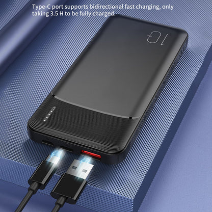 ROCK P100 10000mAh USB+Type-C PD Fast Charging Power Bank Phone Charger External Battery