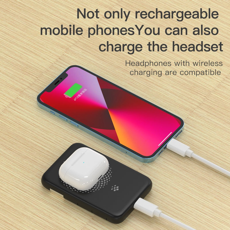 YF-T6 Multifunctional Wireless Magnetic Power Bank Stand 5000mAh Portable Phone Charger External Battery Pack Compatible with iPhone, Samsung, Huawei