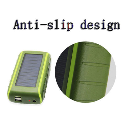 073 Portable Solar Hand Crank 6000mAh Dual USB Power Bank Outdoor Emergency Phone Charger External Battery