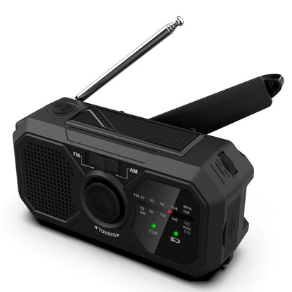 SY-366 Multifunction Emergency Weather AM / FM Radio Solar Hand Crank Power Bank SOS Alert Portable Radio with Flashlight (EU Version)