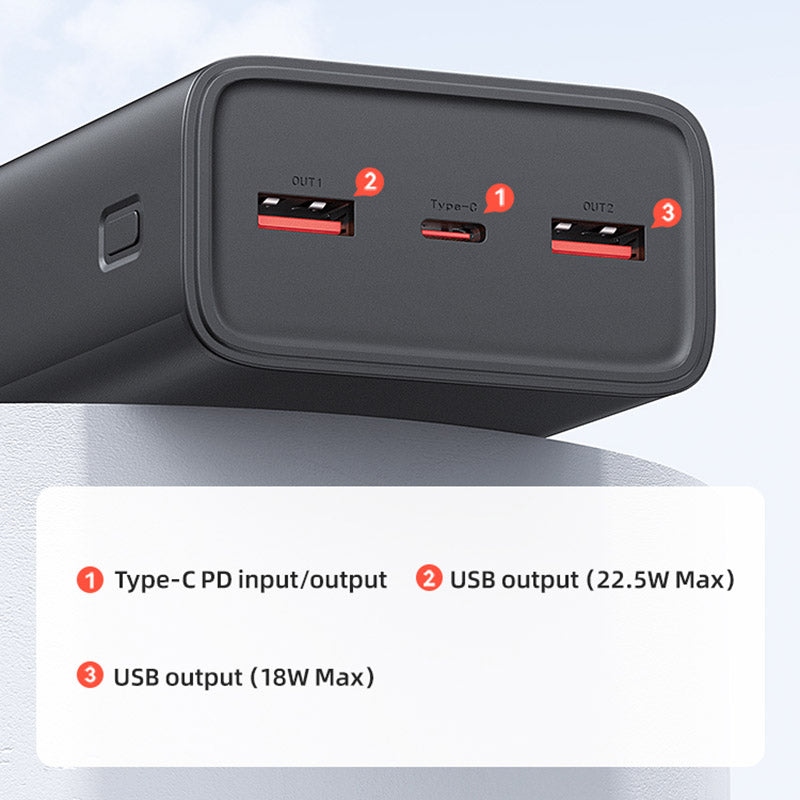 USAMS USAMS-AT Yattu Series Fast Charging Kit 30000mAh Power Bank PD 65W Portable Charger External Battery Pack with PD 100W Type-C to Type-C Cable