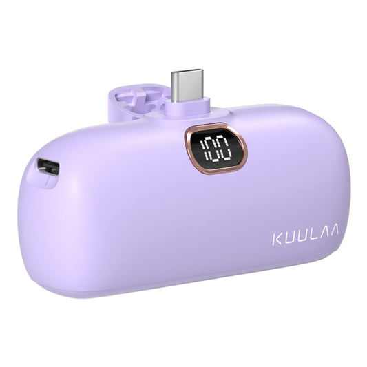 KUULAA KL-YD42-C2 18W 5000mAh Mini Power Bank Digital Display External Battery Charger, Double Type-C Ports