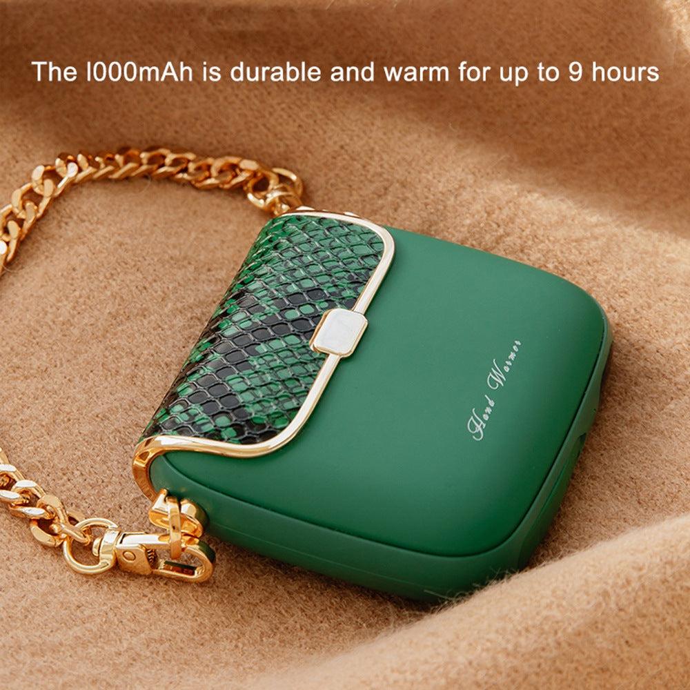 QW-N218 Mini Women Handbag Shaped Hand Warmer Digital Display 10000mAh Power Bank USB Rechargeable Electric Hands Heater