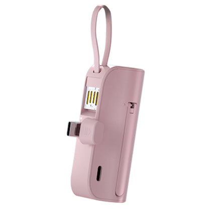 YC002 Type-C Cellphone Portable Charger 5000mAh Capsule Shaped Mini Backup Power Bank with USB Charging Cable