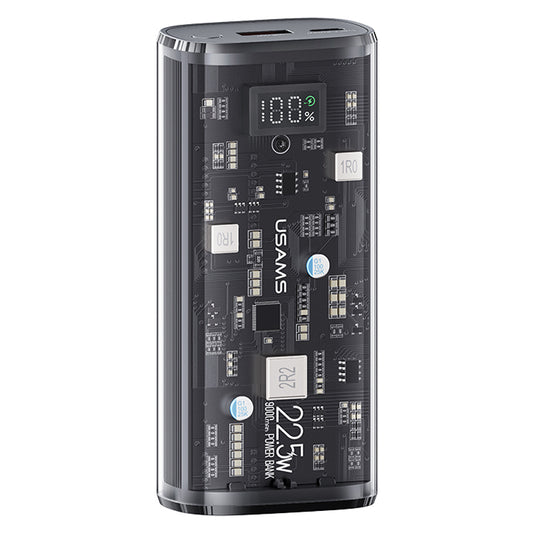 USAMS US-CD189 BJ Series 9000mAh PD20W+QC3.0 Dual Port Transparent Digital Display Fast Charging Power Bank