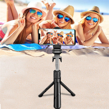 XT02 Wireless Bluetooth Integrated Folding Telescopic Tripod Mobile Phone Selfie Stick