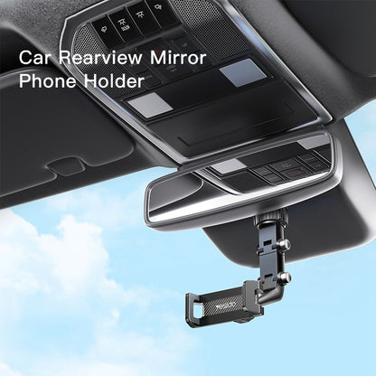 YESIDO C192 Clip-on Rotating Car Rearview Mirror Mount Adjustable Bracket for 4-6.7inch Phone Holder