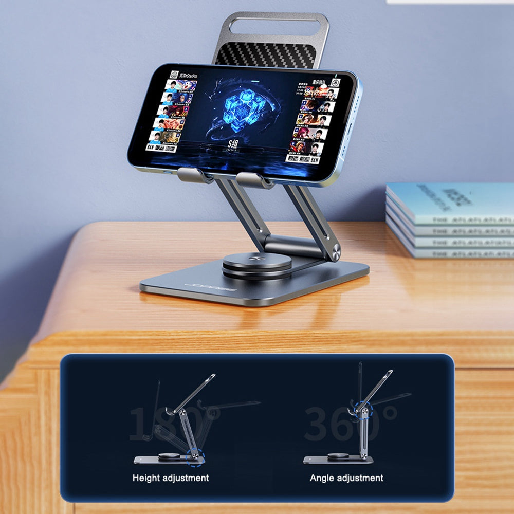 XIAOTIAN X58 Aluminum Alloy Portable Phone Holder Folding Desktop Tablet Stand with Rotating Base