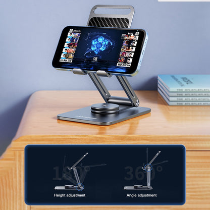 XIAOTIAN X58 Aluminum Alloy Portable Phone Holder Folding Desktop Tablet Stand with Rotating Base