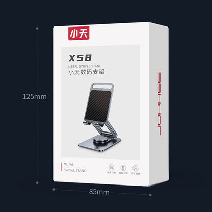 XIAOTIAN X58 Aluminum Alloy Portable Phone Holder Folding Desktop Tablet Stand with Rotating Base