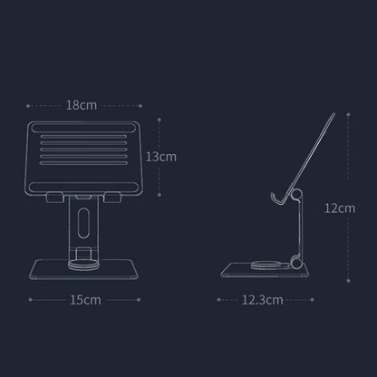 XIAOTIAN X59 Aluminum Alloy Desktop Tablet Stand Portable Folding Tablet Holder with Rotating Base