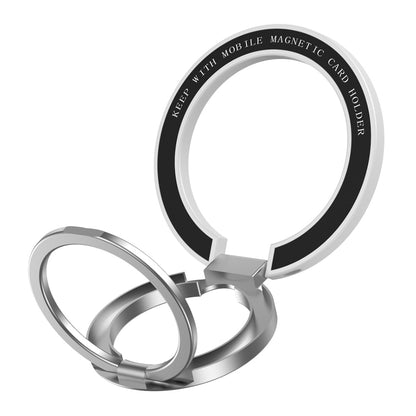 Magnetic Phone Ring Compatible with MagSafe, Double-axis Magnetic Metal Phone Grip Ring Holder with Adjustable Kickstand