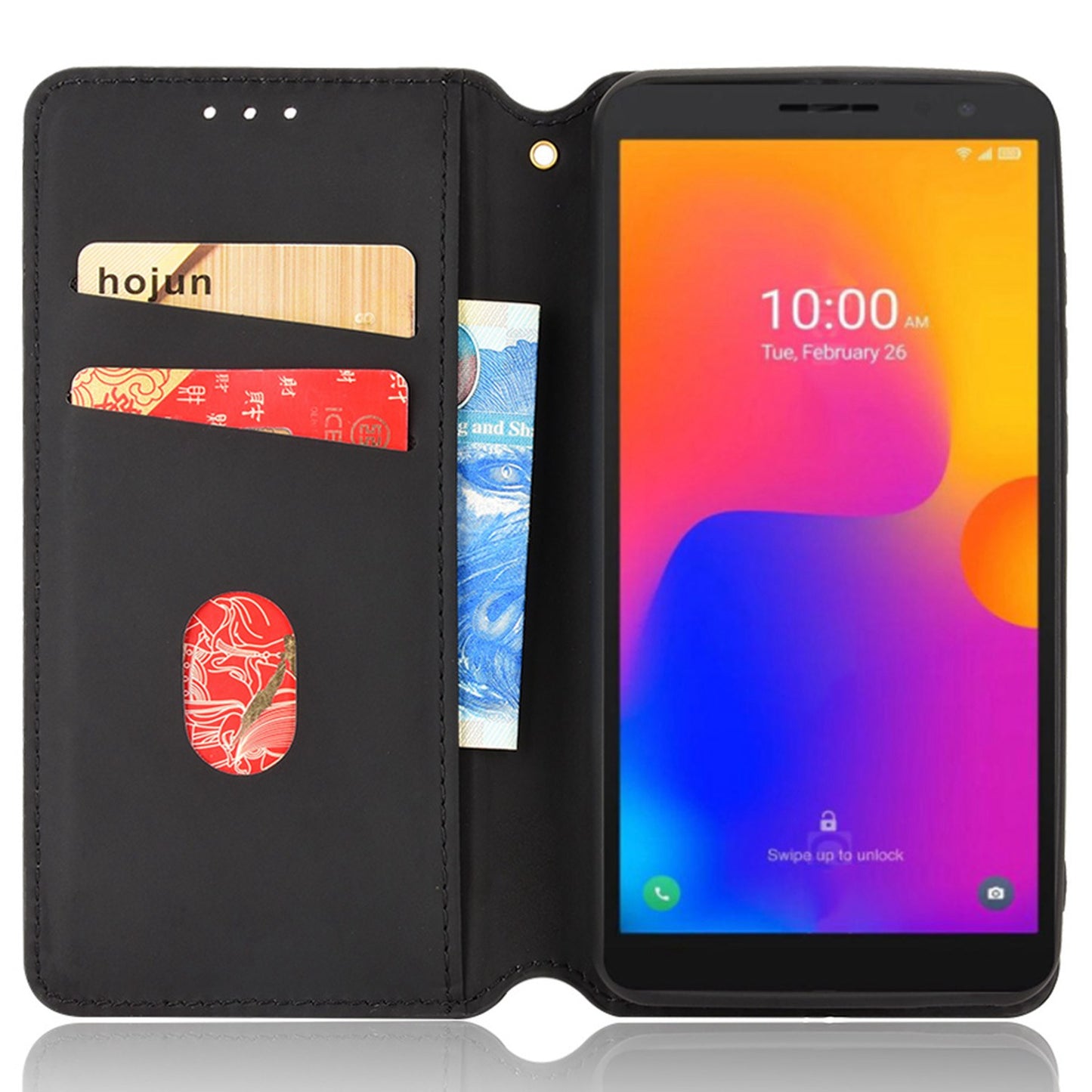 For Alcatel 1B (2022)/TCL 303 Drop-proof Phone Cover Rhombus Pattern Imprinted Flip Leather Wallet Case Stand with Magnetic Closure