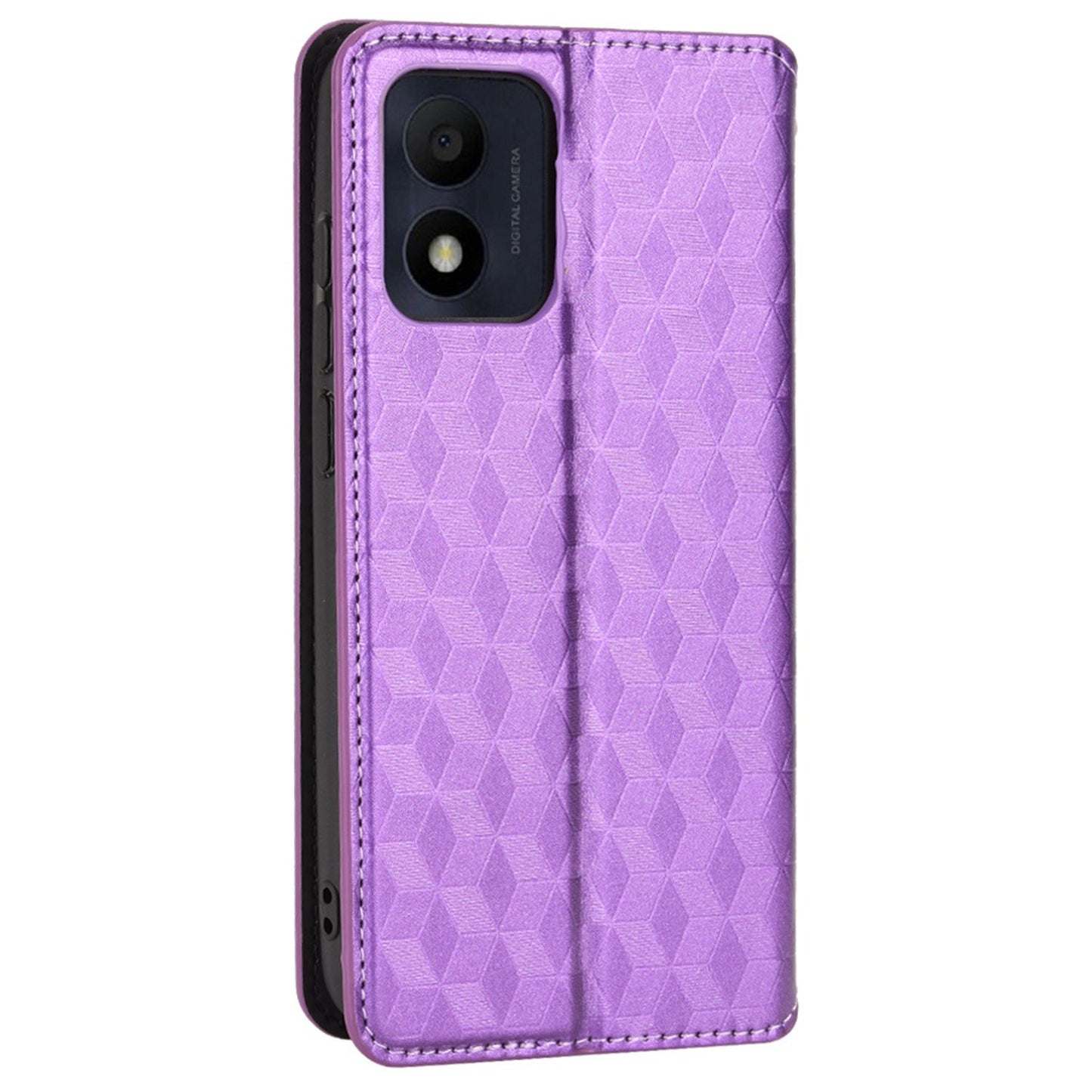 For Alcatel 1B (2022)/TCL 303 Drop-proof Phone Cover Rhombus Pattern Imprinted Flip Leather Wallet Case Stand with Magnetic Closure