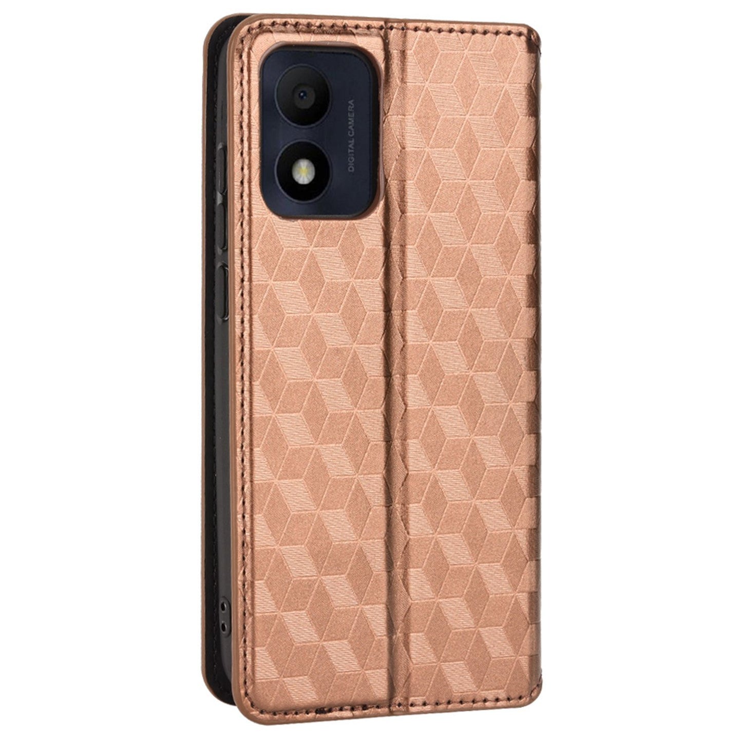 For Alcatel 1B (2022)/TCL 303 Drop-proof Phone Cover Rhombus Pattern Imprinted Flip Leather Wallet Case Stand with Magnetic Closure