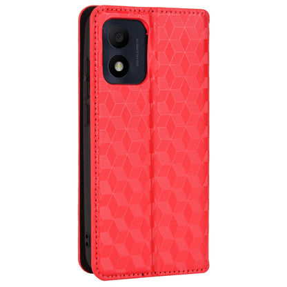 For Alcatel 1B (2022)/TCL 303 Drop-proof Phone Cover Rhombus Pattern Imprinted Flip Leather Wallet Case Stand with Magnetic Closure