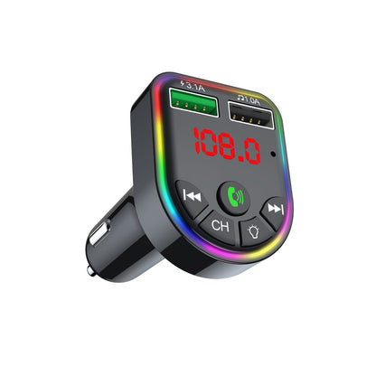 F5 Car Bluetooth 5.0 MP3 Player FM Transmitter Handsfree Audio Receiver Dual USB Fast Charger Support TF Card/U Disk