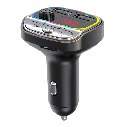 C21 Bluetooth FM Transmitter Hands-free Call U-Disk TF Music Player Car MP3 Dual USB Charger with Colorful Light