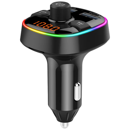 BC52L Car Bluetooth 5.0 FM Transmitter MP3 Audio Music Adapter Support TF Card/U-disk Dual USB Port Car Charger for Smartphone