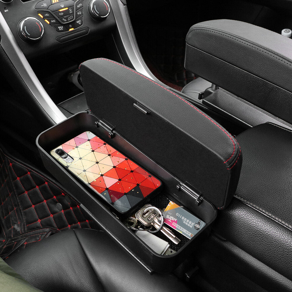 DERANFU Car Center Console Arm Rest Box Elbow Support Seat Gap Organizer Box with Wireless Charging Function